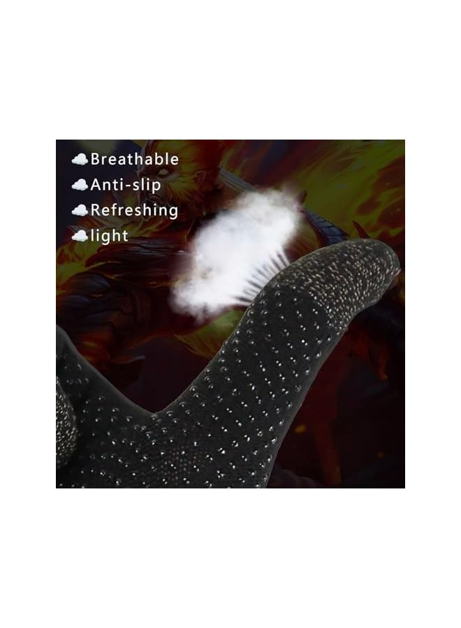 Green Tiger Gaming Gloves, Anti-Sweat Breathable, Touch Finger for Highly Sensitive Nano-Silver Fiber Material, Dot Silica Gel Palm Non-Slip Design, Support Almost All Mobile Gaming (05-Black) - Image 5