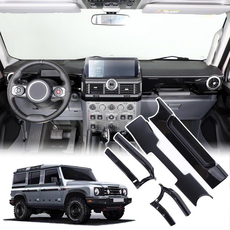 Bekantogy Car Center Console Dashboard Trim Cover Compatible with INEOS Grenadier 20222024 Central Control Instrument Panel Air Vent Frame Trim ABS Interior Dashboard Trim Piano Black
