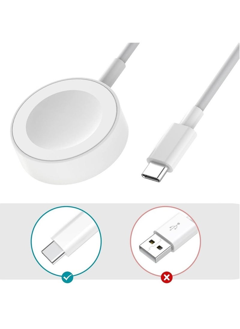 Generic For Apple Watch Charger USB C 1m for IWatch Charger Compatible With Apple Watch Ultra/8/7/6/5/4/3/2/1/SE - White  - Image 3