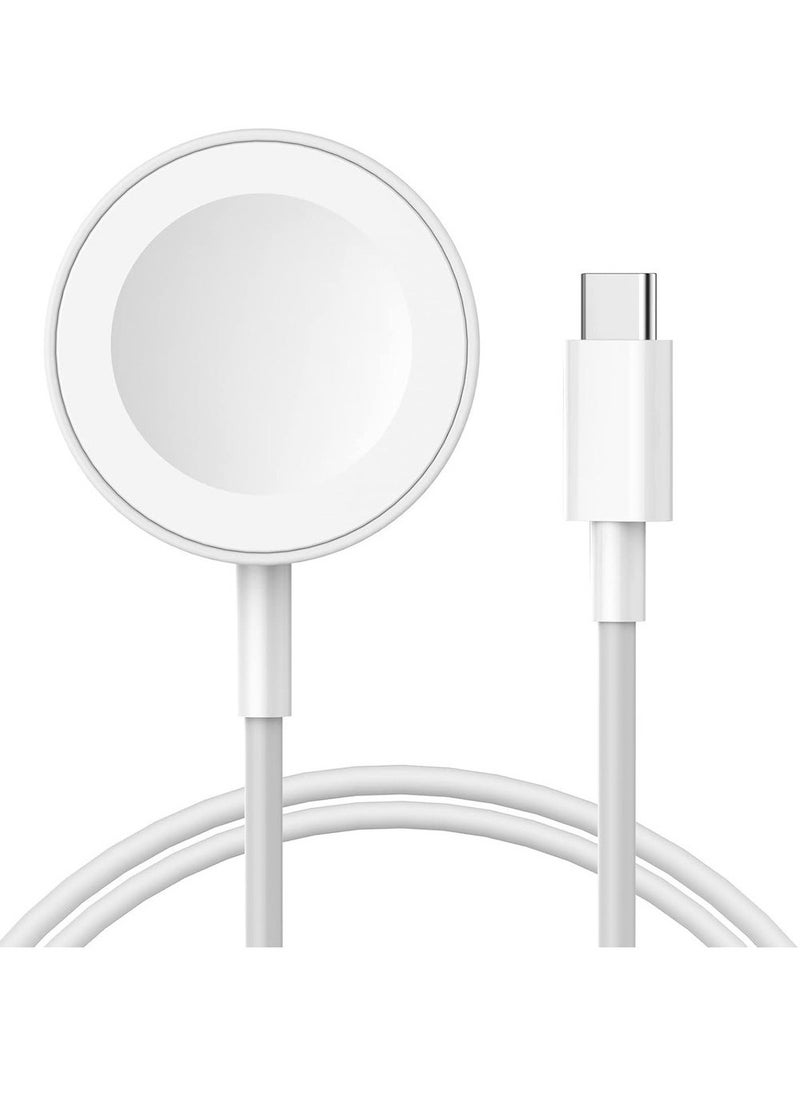 Generic For Apple Watch Charger USB C 1m for IWatch Charger Compatible With Apple Watch Ultra/8/7/6/5/4/3/2/1/SE - White  - Image 1