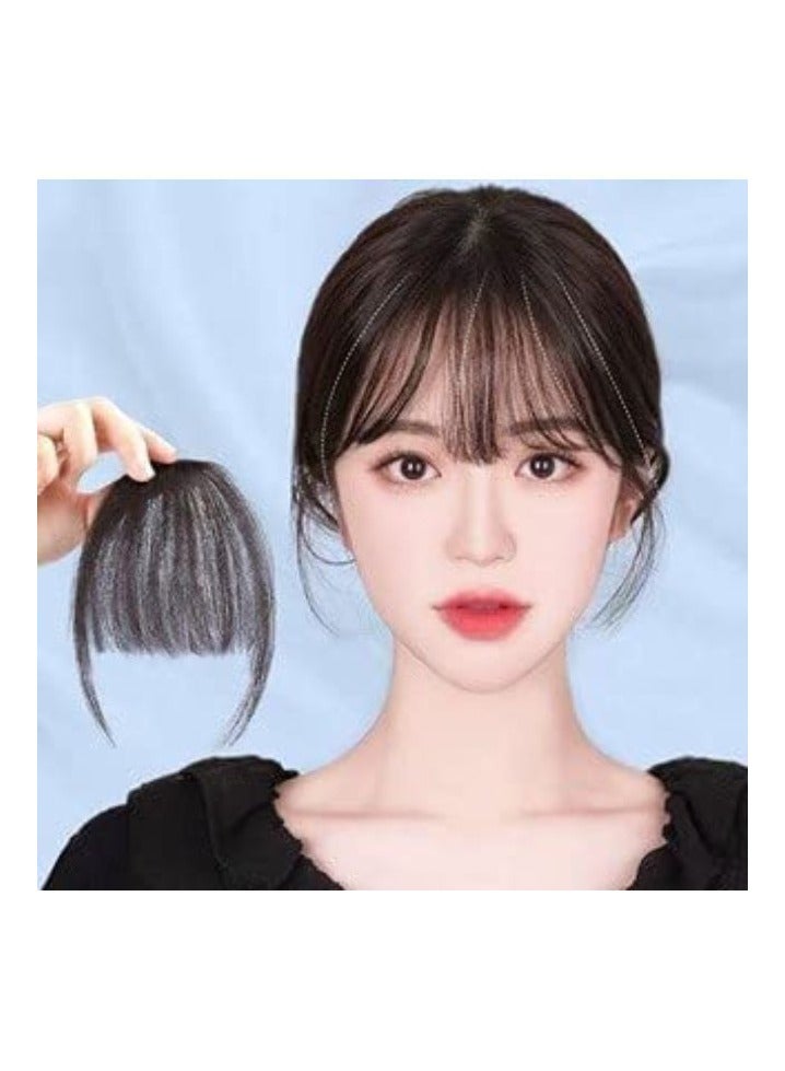 إستيل وصلات شعر بشري 100٪ مشبك في الانفجارات شعر طبيعي بمشابك على هامش الهواء الانفجارات الجانبية بشبكة لطيفة مصنوعة يدويًا من الانفجارات الطبيعية المسطحة الأنيقة مع المعابد للنساء قطعة واحدة لون رقم 4 - Image 3