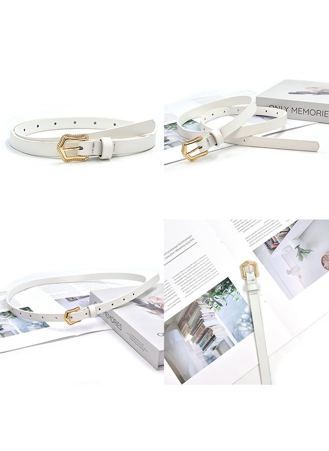 Generic 3Pcs Women Skinny Leather Belt for Dresses Thin Leather Waist Belts for Ladies Jeans 0.5" width  - Image 3