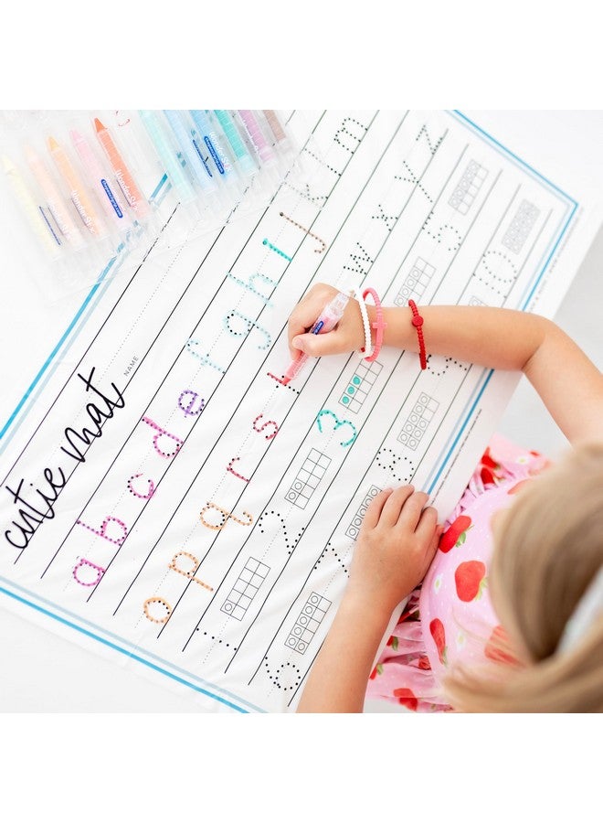 Ryan & Rose Ryan & Rose Cutie Mats Disposable Placemats For Baby, Toddlers & Kids Extra Coverage (13" X 21") 30 Pack (3 Designs) Stick To Table Easy Clean Up For Food & Toys Dry Erase Tracing Writing (EDU Tracer) - Image 5