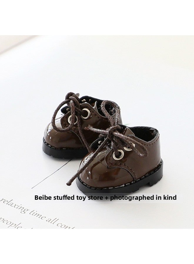 Labubu Doll Clothes 17cm Macaroon Vinyl Doll Labubu Doll Clothes Dress For T-Shirt Jeans-Specifications:Suitable For The First And Second Generation (excluding Baby)-Color:Brown Lace Leather Shoes  - Image 1