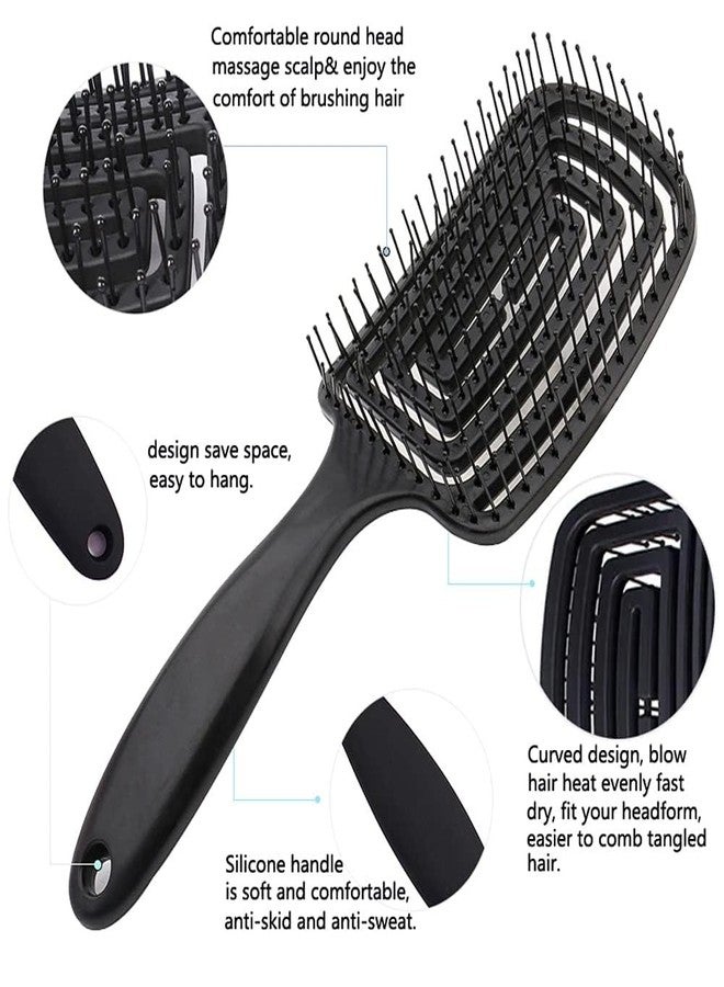 Rinpoche Detangling Hair Brush for Pain-Free Brushing on All Wet or Dry Hair Types, Fluffy High Skull Plant Fiber Pork Rib Comb Bristles, Wheat Straw Hair Brush Hollow Out Styling Comb (SQUARE) - Image 3