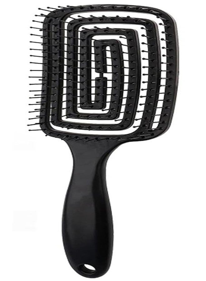 Rinpoche Detangling Hair Brush for Pain-Free Brushing on All Wet or Dry Hair Types, Fluffy High Skull Plant Fiber Pork Rib Comb Bristles, Wheat Straw Hair Brush Hollow Out Styling Comb (SQUARE) - Image 1