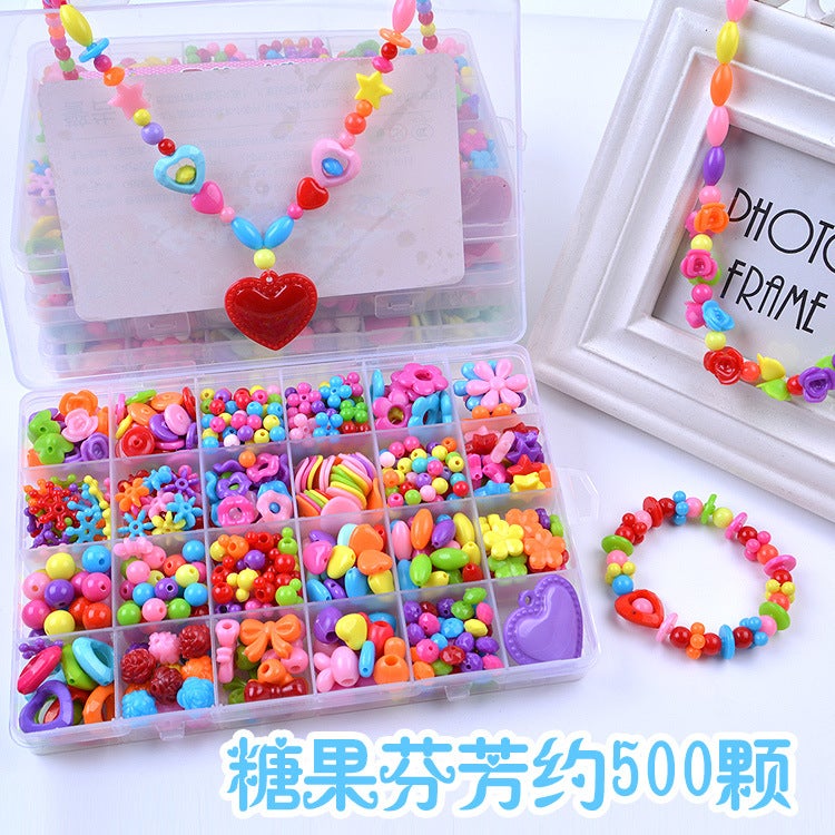 24 Grid Set Diy Toy Puzzle Handmade Intelligence Development Girl Creative Bracelet Necklace Making Children Beaded - Image 1