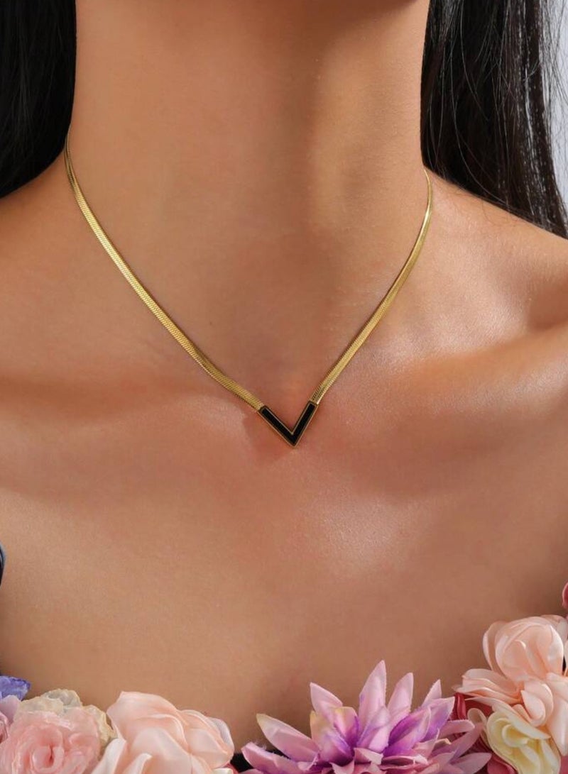 Equal Elegant Gold Stainless Steel Necklace For Women - Image 1