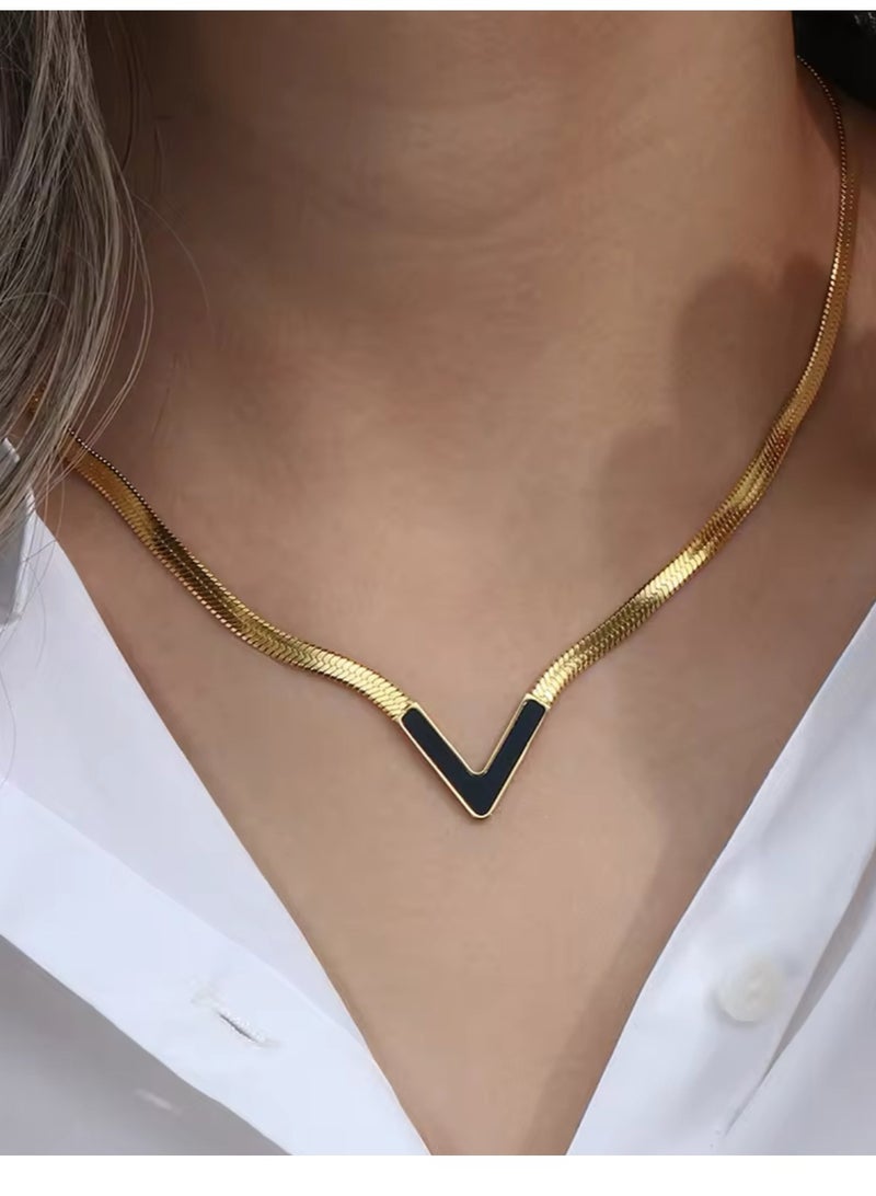 Equal Elegant Gold Stainless Steel Necklace For Women - Image 2