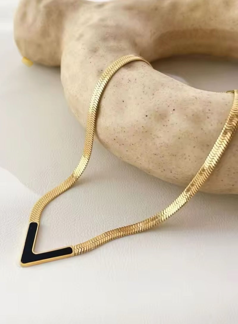 Equal Elegant Gold Stainless Steel Necklace For Women - Image 3