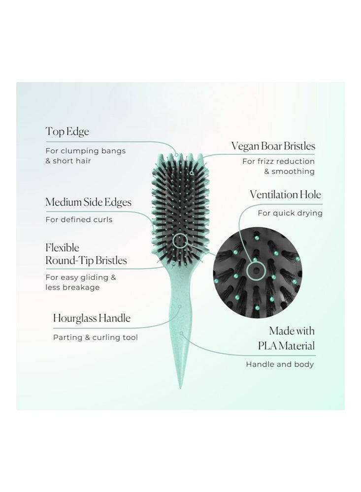 Bezzimo Curly Hair Brush Styling-Curly Hair Comb, Wet Dry Detangler Hair Brush, The Essential Tool For Shaping And Styling Your Curls, Achieve Perfectly Defined Curl (Green) - Image 2