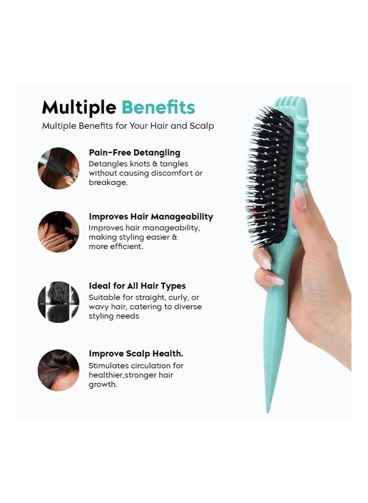 Bezzimo Curly Hair Brush Styling-Curly Hair Comb, Wet Dry Detangler Hair Brush, The Essential Tool For Shaping And Styling Your Curls, Achieve Perfectly Defined Curl (Green) - Image 4