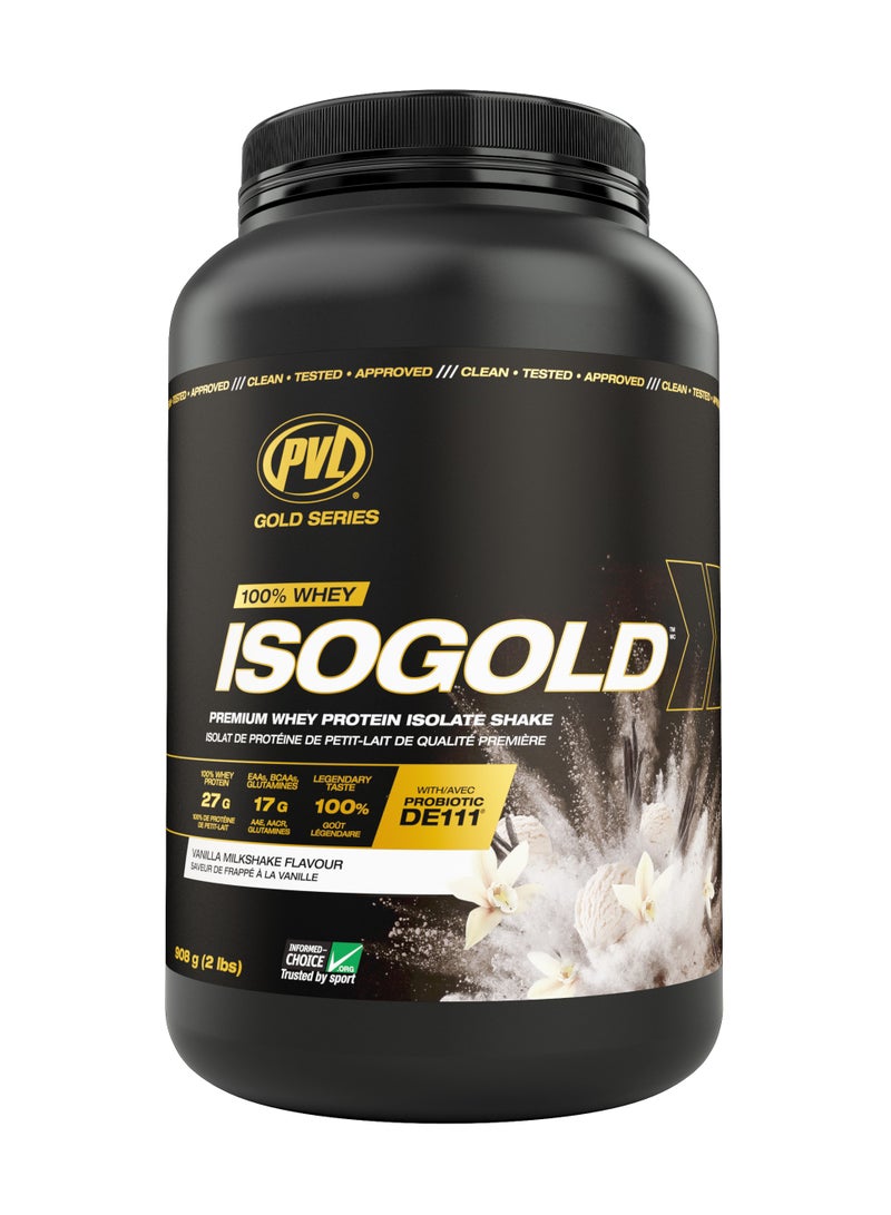 PVL Gold Series 100% WHEY ISOGOLD 908g (2lbs) - Vanilla Milkshake