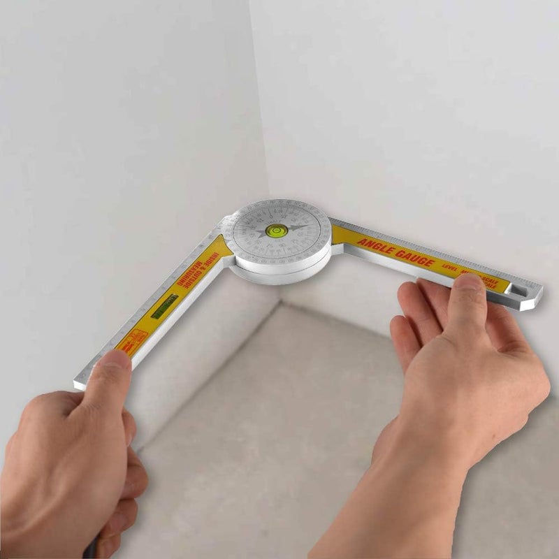 AUSDTOOLS Miter Saw Protractor Angle Ruler, 360 Degree Measure Tool ,Angle Finder Gauge with High Accuracy Bubble Level for Carpenters and All Building Trades - Image 2