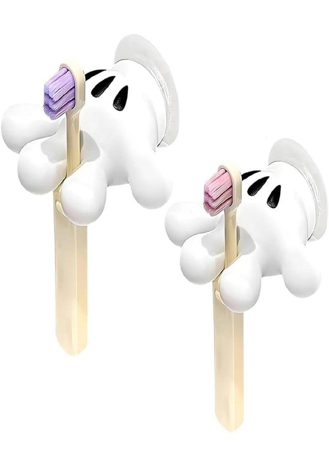 ISTORE Cute Cartoon Mouse Toothbrush Holder Wall Mounted Plastic Hook, Multi Function Cartoon Utility Hook for Bathroom Decor, Kitchen, Shower, Towel, Keys and Plug Holder, Pack of 2 - Image 1