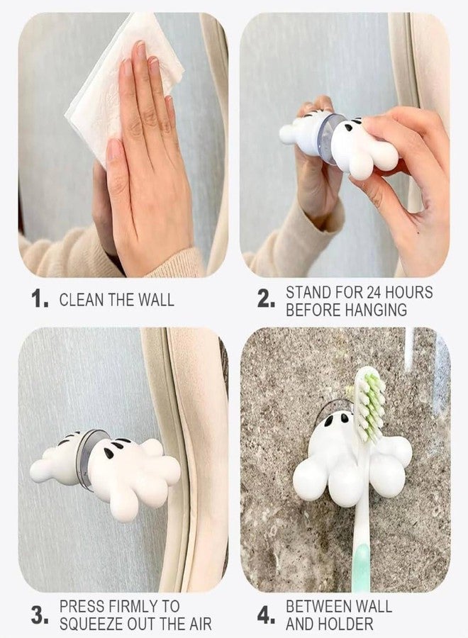 ISTORE Cute Cartoon Mouse Toothbrush Holder Wall Mounted Plastic Hook, Multi Function Cartoon Utility Hook for Bathroom Decor, Kitchen, Shower, Towel, Keys and Plug Holder, Pack of 2 - Image 4