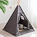 RONGFA Teepee Tent for Kids with Mat Star Lights Carry Case Cotton Canvas Playhouse Foldable Tents Portable Children Play Tent Indoor OutdoorGrey - Image 2