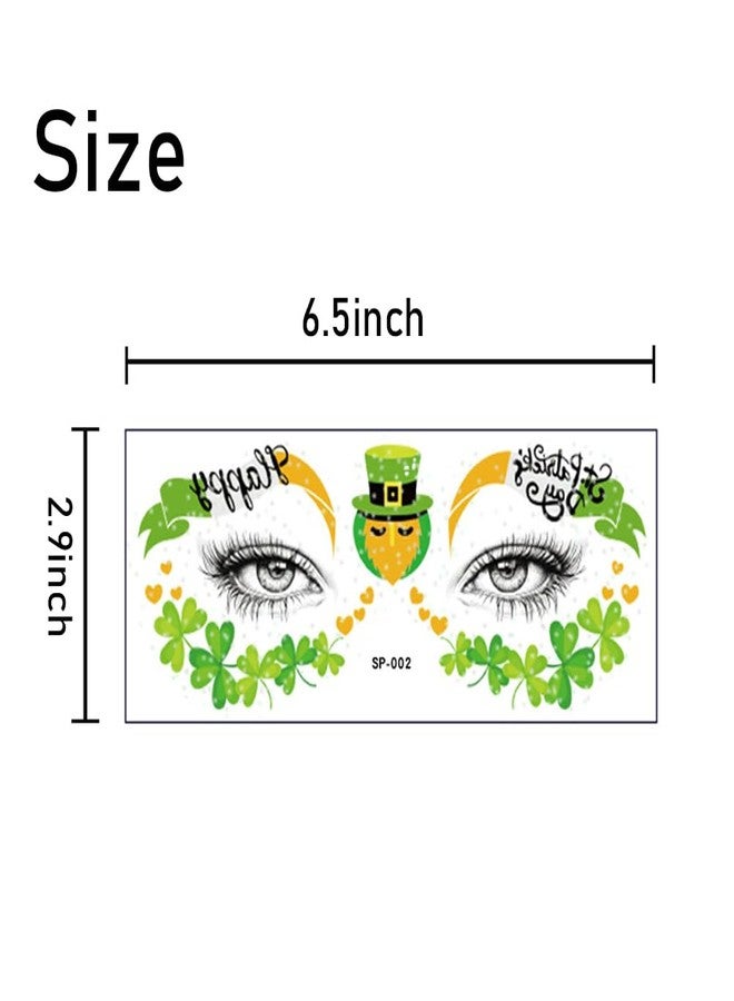 Hrnsnails 10 Sheets St Patricks Day Temporary Tattoos - St Patrick’s Day Shamrock Tattoos Face, Saint Patricks Day Shamrock Face Stickers, Waterproof Clover Tattoos Art Make up St Patricks Day Accessories - Image 5