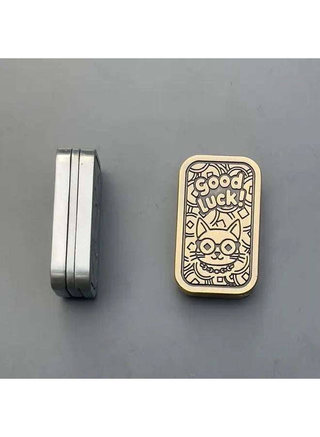 Silvery Lucky Cat Fingertip Gyroscope 3 Adjustable Levels Unlimited Push Creative Gift - Image 4