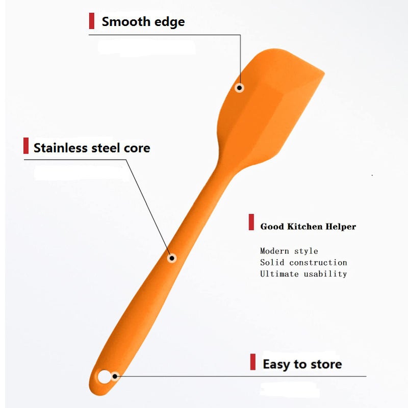 COLOGO 8 Pieces Silicone Spatulas 8.5 inch Non-stick Spatulas with Stainless Steel Core Heat Resistant-500?  One Piece Design Food Grade Silicone  Dishwasher Safe  for Mixing Cooking Baking (8.5 inch) - Image 5