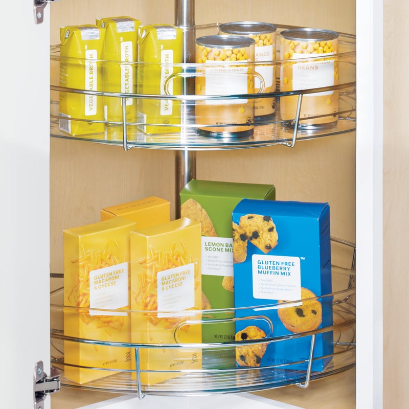 iDesign Clear Plastic 1/4 Wedge Bin for Corner Lazy Susan Cabinet, Kitchen Cabinet Organizer, 2-Pack - Image 3