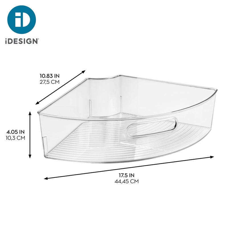 iDesign Clear Plastic 1/4 Wedge Bin for Corner Lazy Susan Cabinet, Kitchen Cabinet Organizer, 2-Pack - Image 4