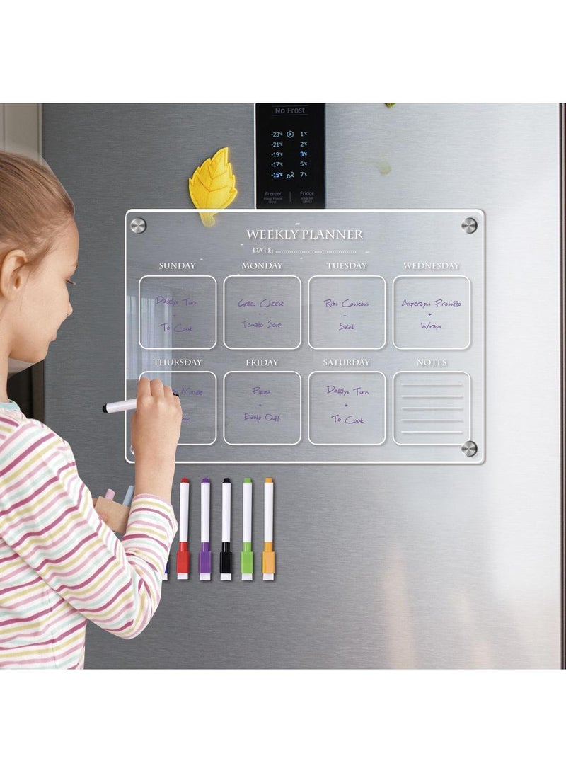 Magnetic Transparent Acrylic Week Plan Memo Message Board Erasable Magnetic Refrigerator Sticker - Image 5