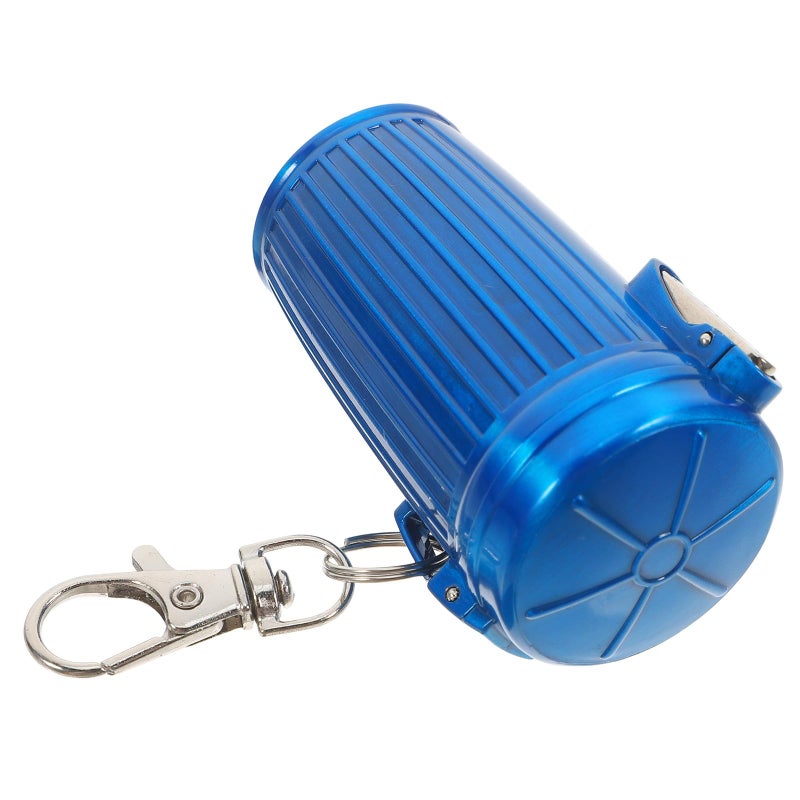 Portable Smokeless Ashtray With Lid Windproof Pocket Keychain For Travel Car Outdoor Blue - Image 2