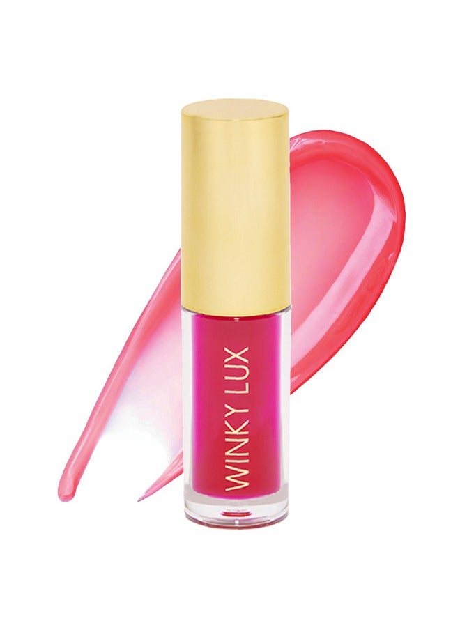 Winky Lux Winky Lux Barely There Sheer Tinted Lip Oil, Hydrating Lip Gloss Tint, Tinted Pink Glossy Lip Balm, Juicy Non Sticky Lip Gloss, Pink Lip Oil & Lip Tint with Jojoba Oil, Lucious  - Image 1