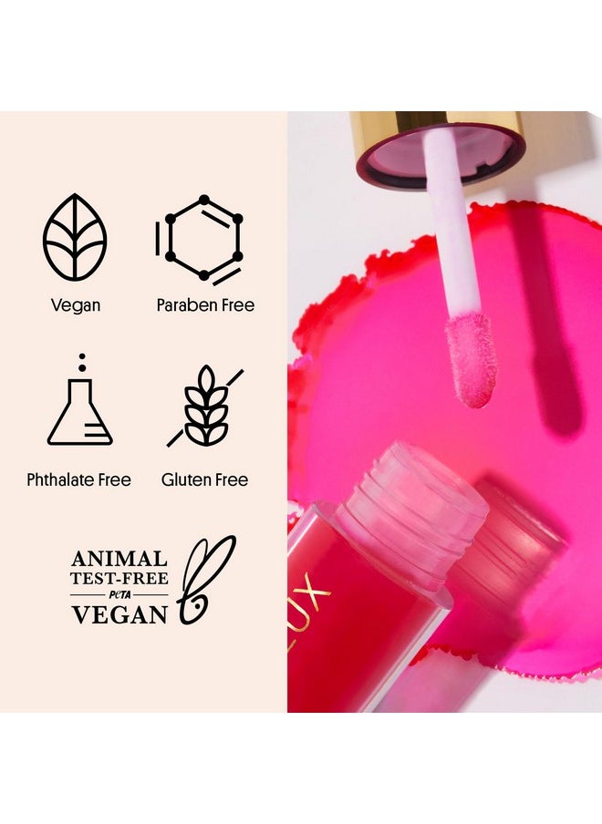 Winky Lux Winky Lux Barely There Sheer Tinted Lip Oil, Hydrating Lip Gloss Tint, Tinted Pink Glossy Lip Balm, Juicy Non Sticky Lip Gloss, Pink Lip Oil & Lip Tint with Jojoba Oil, Lucious  - Image 4