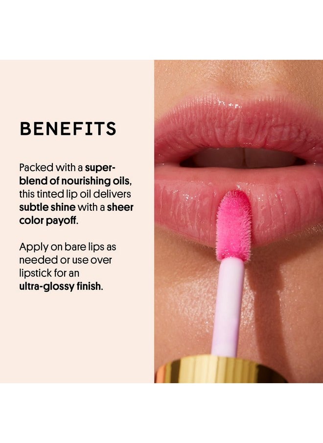 Winky Lux Winky Lux Barely There Sheer Tinted Lip Oil, Hydrating Lip Gloss Tint, Tinted Pink Glossy Lip Balm, Juicy Non Sticky Lip Gloss, Pink Lip Oil & Lip Tint with Jojoba Oil, Lucious  - Image 3