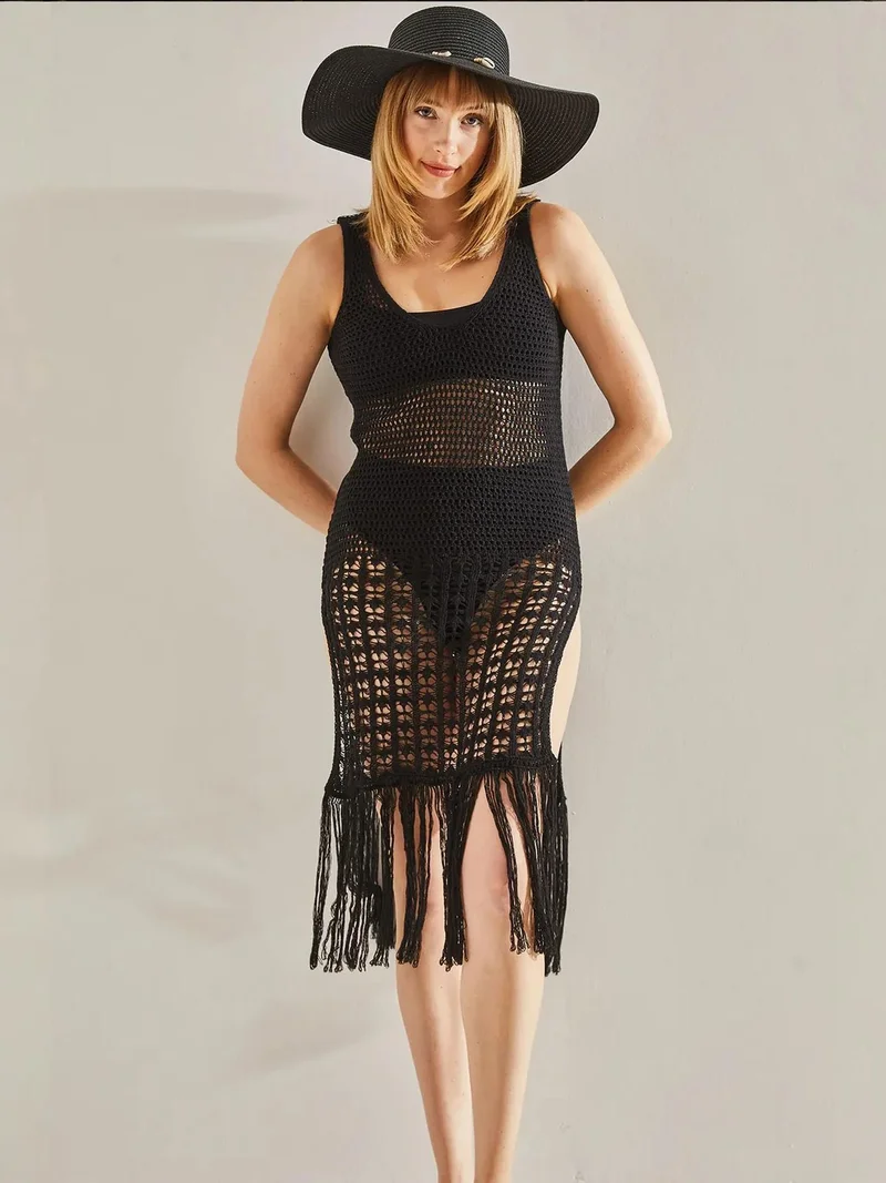 بيانكو لوتشي فستان ميدي شفاف من لوتشي