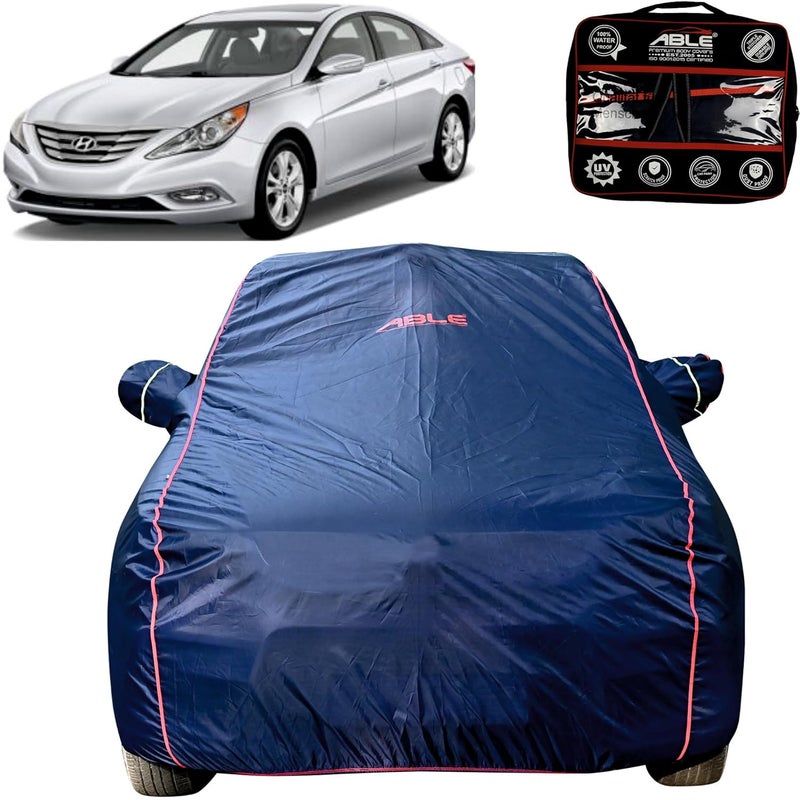 Able Parashuit Blue WR Series Car Body Cover with Mirror Pockets and Driver Door Zipper Compatible for Hyundai Sonata FLUDIC - Image 1