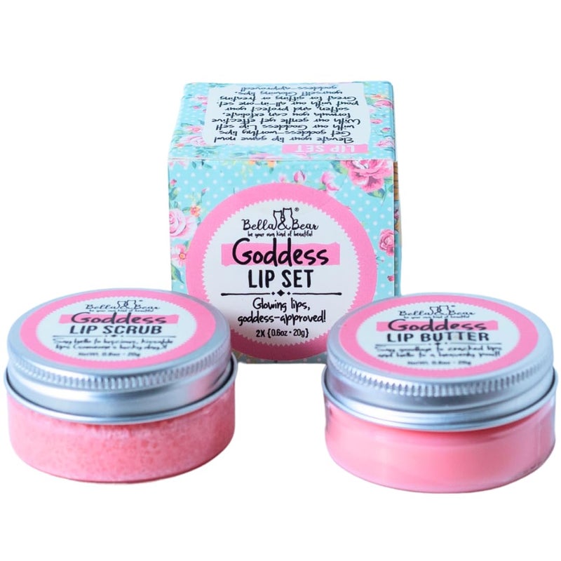 Bella and Bear Bella & Bear Goddess Lip Scrub & Lip Butter Set â€“ Lovely Gift for Women - Teen Girls & Tweens - Image 2