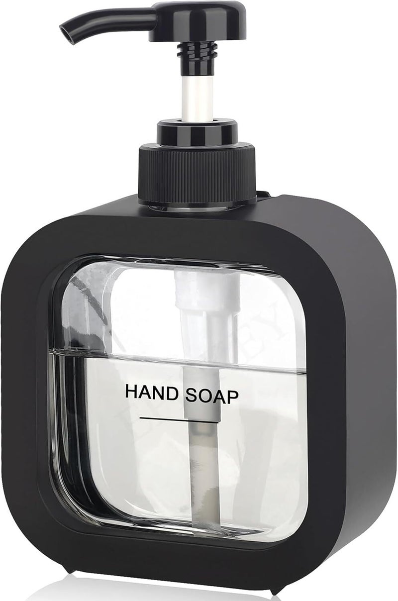 Episkey Soap Dispenser for Bathroom and Kitchen Sink, Small Hand Soap Plastic Dish Soap Dispenser with Pump and Labels for Sink Countertop Kitchen Bathroom (SNAPSINK Black) - Image 1