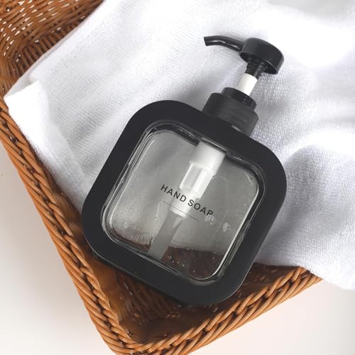 Episkey Soap Dispenser for Bathroom and Kitchen Sink, Small Hand Soap Plastic Dish Soap Dispenser with Pump and Labels for Sink Countertop Kitchen Bathroom (SNAPSINK Black) - Image 4