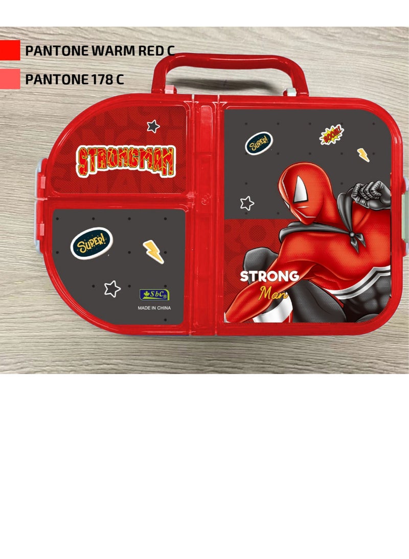 Multicolored lunch box  4 sections