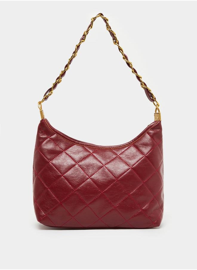 Styli Diamond Pattern Shoulder Bag with Chain Strap  - Image 3