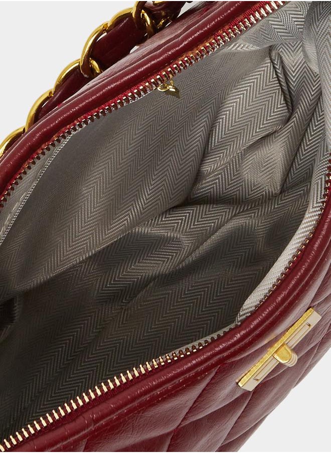 Styli Diamond Pattern Shoulder Bag with Chain Strap  - Image 5