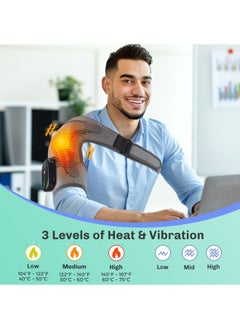 M MIAOYAN Electric Heating Shoulder Support Belt, Neck and Shoulder Joint Strain Heating Belt with Vibrating Massage, Heating and Massaging Protector  - Image 2