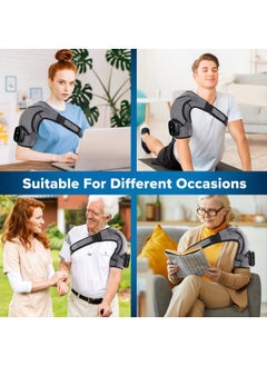 M MIAOYAN Electric Heating Shoulder Support Belt, Neck and Shoulder Joint Strain Heating Belt with Vibrating Massage, Heating and Massaging Protector  - Image 3