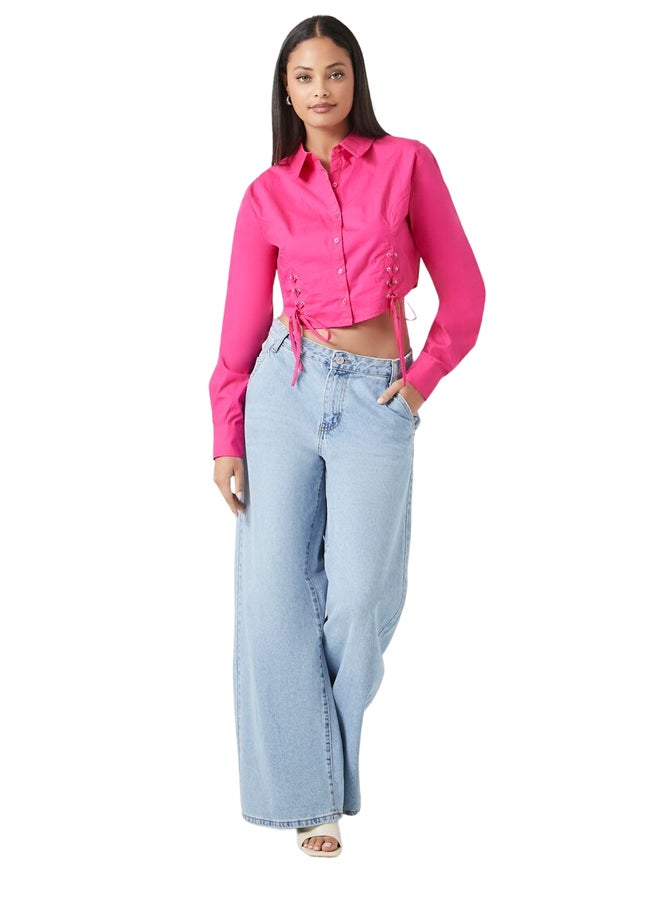 FOREVER 21 قميص قصير برباط - Image 1