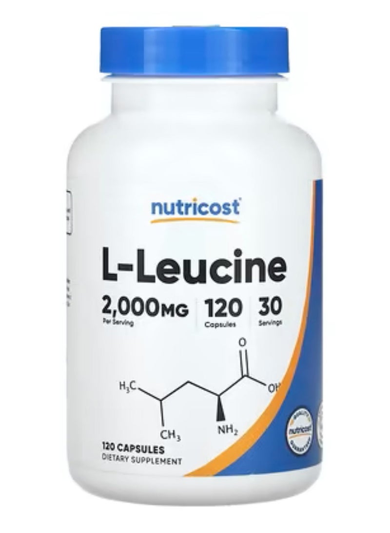 Nutricost L-Leucine, 120 Capsules (500 mg per Capsule) - Image 1