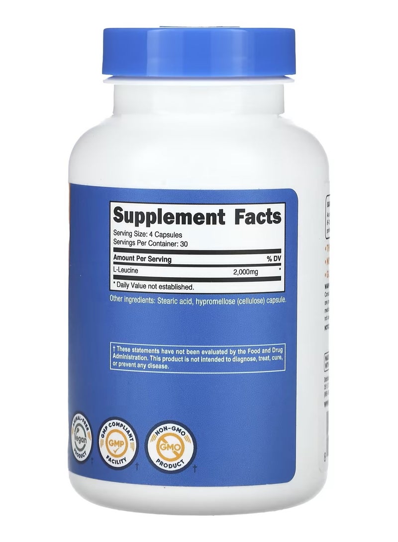 Nutricost L-Leucine, 120 Capsules (500 mg per Capsule) - Image 2