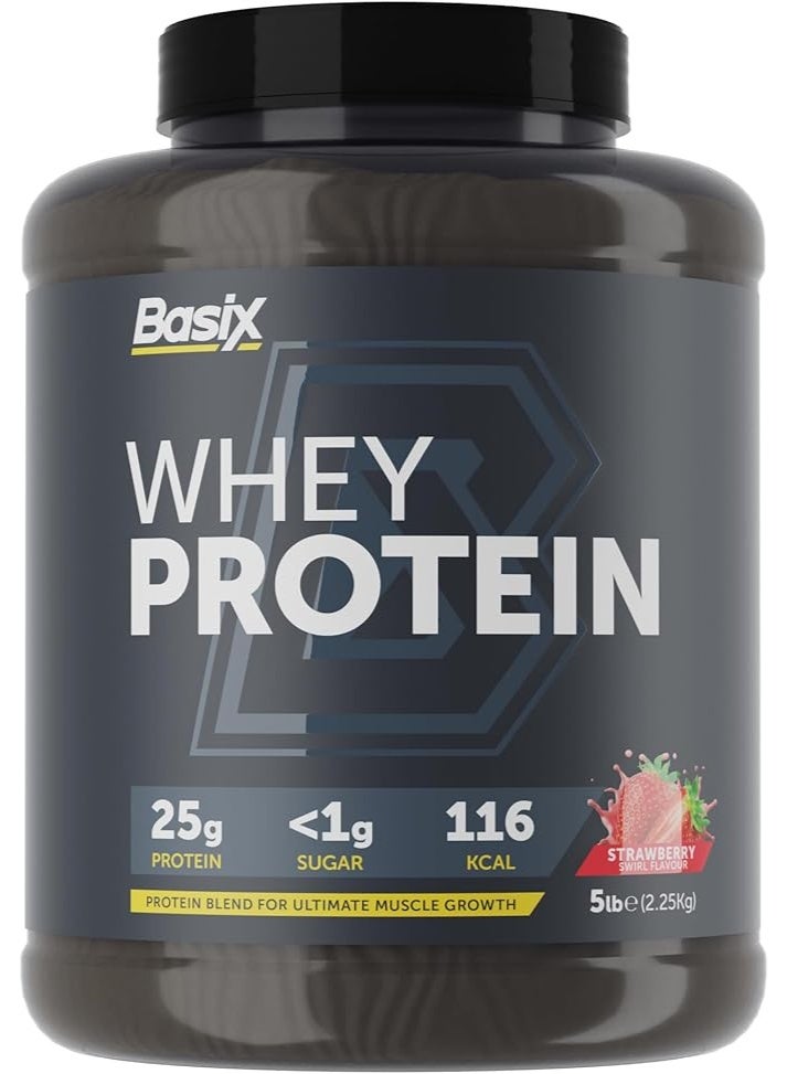 Basix Whey Protein Strawberry Swirl 70 Servings – Premium Muscle Growth & Recovery Formula - Image 1