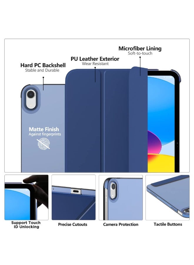 phomemo Case for iPad (A16) 11th Generation 11 Inch 2025/10th Generation 10.9 Inch 2022 Case with Pencil Holder, Hybrid iPad 11 10 Case with Clear Back, Supports Auto Wake/Sleep (Blue) - Image 3