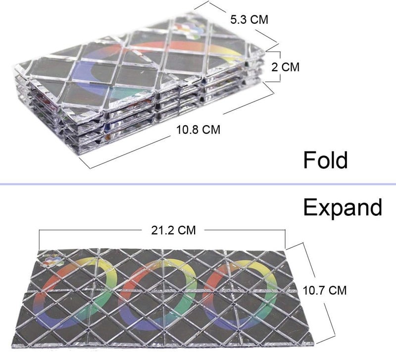 GoodPlay MoZhi LingAo 8 Panels 3 Rings Magic Folding Puzzle Cube Twisty Black - Image 2