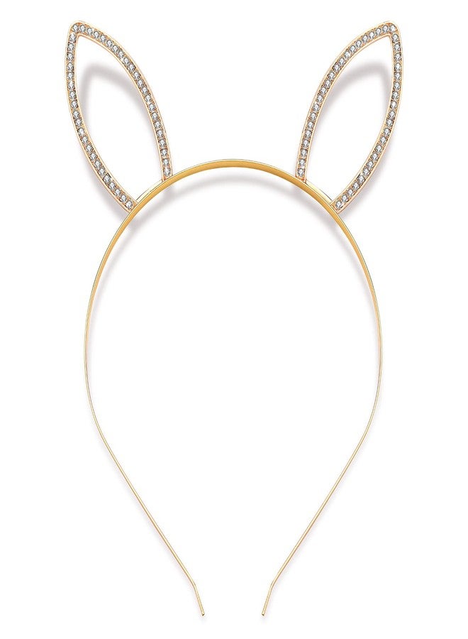 PHALIN Easter Headband Cute Bunny Ear Headband Rhinestone Rabbit Hairband for Women Headwear - Image 1