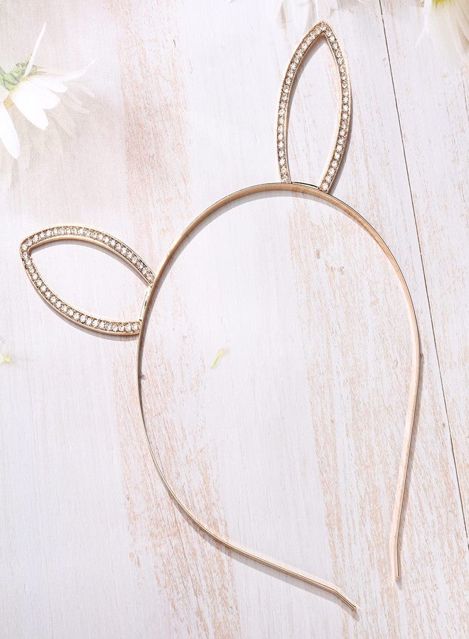 PHALIN Easter Headband Cute Bunny Ear Headband Rhinestone Rabbit Hairband for Women Headwear - Image 2