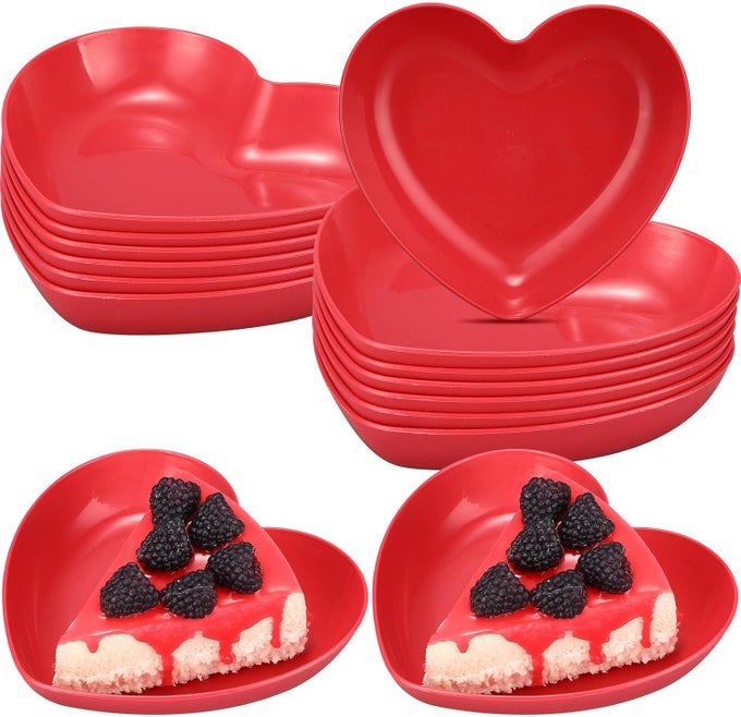 12 PCS VALENTINES DAY HEART SHAPED BOWLS 57 INCH HEART SHAPED WHEAT STRAW SMALL SNACK DESSERT DISHES SALAD PLATES FOR DINNER APPETIZER SAUCE DISH DIPPING SNACK FRUIT DESSERT STEAK SERVING RED